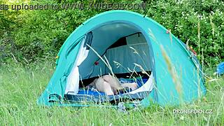 nudist milf al b ta chilling in the tent
