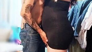 Neighbor Surprises Me While Dressing For Work Ends Licking Ass Sucking Cock