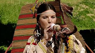 I watch the teen perform licking action