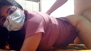 my stepfather in balaclava punishes me with sex for coming home late from work