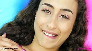 radiant brunette stunner shows her sexy body