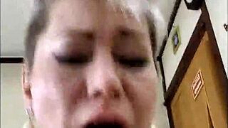mature russian babe sucks cock and masturbates close-up