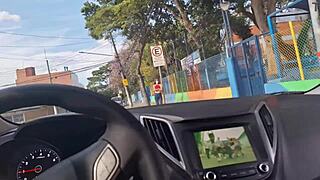 guy jerks off in car looking for hard dick info.