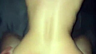 Skinny girl bounces on my cock passionately.