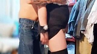 Neighbor Surprises Me While Dressing For Work Ends Licking Ass Sucking Cock