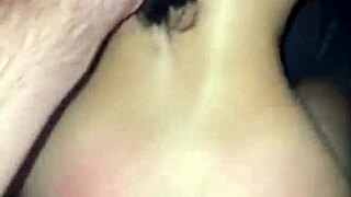 Skinny girl bounces on my cock passionately.