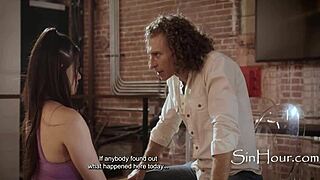 desperate actress meets casting director for role.