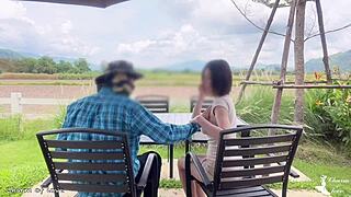 The Gardener And The Beautiful Lady Engage In Outdoor Sex