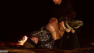 Genuine Anal Virgin Is Tied Up In Desert At Night For Anal And Ass To Mouth Training With Fingers And Some Hard Paddling - From A Real Rough Sex And Domination Documentary Brooke Johnson