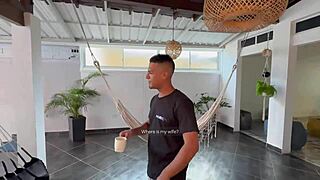 My stepmother is a blonde colombian milf who loves big cocks i fuck her in interracial sex with my bbc until creampie david bander and karen sleent