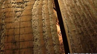 Voyeur Peeks on Bent Over Lesbian Slave Under Dominant Mistress