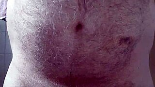 rustyas1 happy hairy big belly me masturbating to orgasm with small cock in homemade neighbors spot