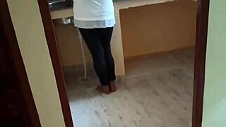 in the kitchen while working, seeing bhabhi's big butt made intentions bad