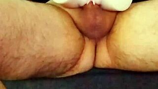 Masturbating with a sexy doll in homemade fun