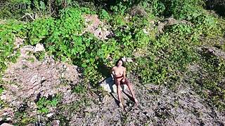 petite girl feels intense pleasure in outdoor anal creampie with big black cock