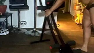 Naked workout with my personal trainer turns intense