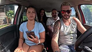 ted got a ride with mari and chell, meeting candy debby in the back