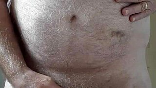 rustyas1 happy hairy big belly me masturbating to orgasm with small cock in homemade neighbors spot