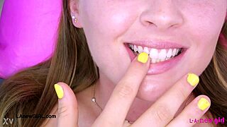 Cute Teen Blonde Shows Sexy Body on Sofa!