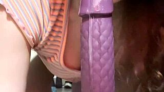 Beautiful Latina Delivers a Suggestive Intense Blowjob to Her Favorite Toy Dildo Passionately