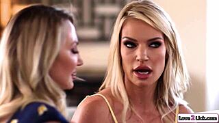 Two stepmoms share stepdaughter in lesbian threesome