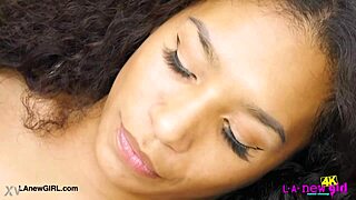 Captivating brunette model displays her sexy body in photoshoot