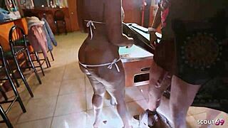 Two Blond And Black Ebony Bitches With Big Natural Tits Give One Boy A Double Blowjob At Ffm 3some At Public Place