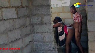 Stranded Horny Ebony Woman Gets Fucked By A Bricklayer In An Uncompleted Building.