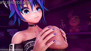 Melody Vicineko Animation! Big Cock Handjob Leading to Cum in Mouth!