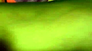 giving the hubby a footjob in black reinforced toe stockings