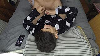 Handjob And Cum Mouthful Before Bed
