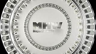 Skinny brunette marcia hase sucks and rides rome majors huge cock in interracial fucking