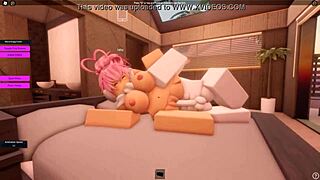 pink-haired roblox slut gets railed