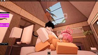 pink-haired roblox slut gets railed