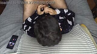 Handjob And Cum Mouthful Before Bed