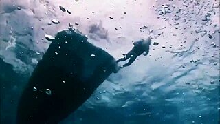 Super shark bikini girl on boat adventure