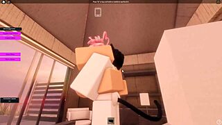 pink-haired roblox slut gets railed