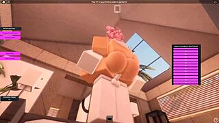 pink-haired roblox slut gets railed