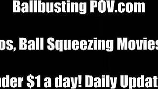 she drives pointy heels into his balls