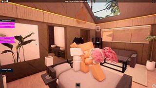 pink-haired roblox slut gets railed
