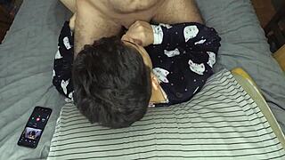 Handjob And Cum Mouthful Before Bed