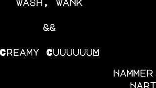 Hammer hart washes, wanks his big european cock, shoots creamy cum