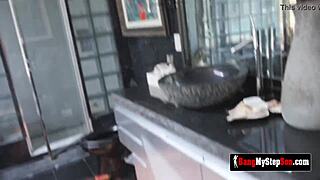 Jane Doux Bangs Stepson In Pov Bathroom Scene