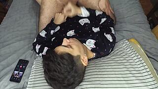 Handjob And Cum Mouthful Before Bed