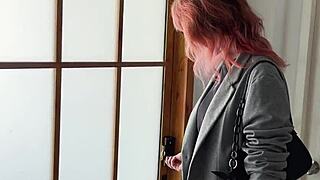 Redhead in Pantyhose Trembles Over My Body with Moans