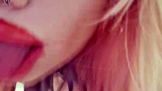 Confident beauty with braces dominates in bedroom roleplay