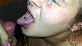 huge tits milf sucks hard dick and gets massive cum facial