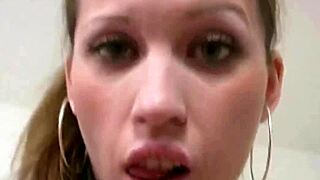 Naudia teen slut sucks cock in pov close up