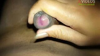 Indonesian handjob with close up fingering and cumshot