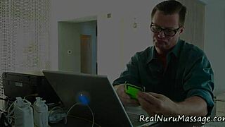 The oriental masseuse received a cumshot during her nuru massage session